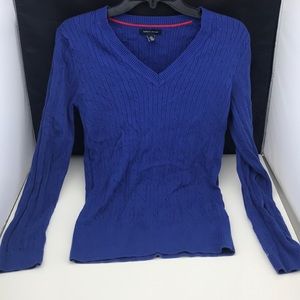 Blue Tommy Hilfiger V neck  sweater size L